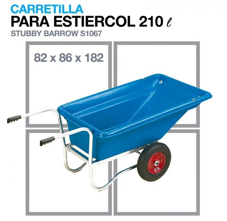 24790E38-1173-4D8E-9667-50841B699F1E CARRETILLA PARA ESTIERCOL S1067 82x86x182cm 210L - Imagen 1