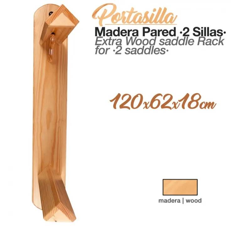 5F4015F0-EEF5-4888-803D-D9BA6906D21B PORTASILLA MADERA PARED ZALDI 2 SILLAS 120x62x18cm - Imagen 1