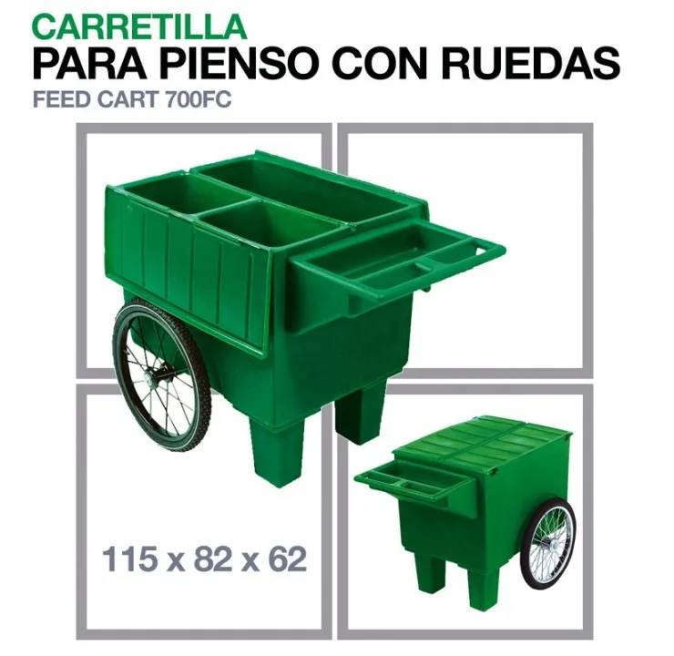 62D161F7-AEB8-4D8F-8B3F-0613E8EA4423 CARRETILLA PARA PIENSO CON RUEDAS 700FC 115X82X62, - Imagen 1