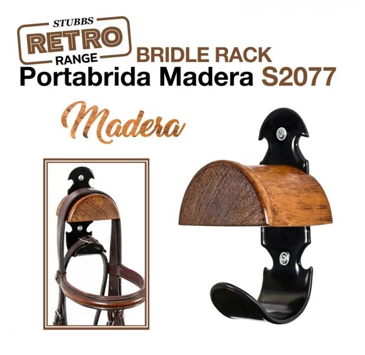676A46B2-E5B4-473F-B686-BA638FDB0520 PORTABRIDA MADERA STUBBS RETRO BRIDLE RACK S2077 - Imagen 1