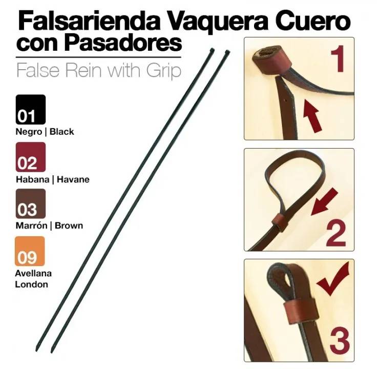 7229FE5B-643F-448D-A059-7CA2959FDEBD FALSARIENDA VAQUERA CUERO CON PASADORES - Imagen 1