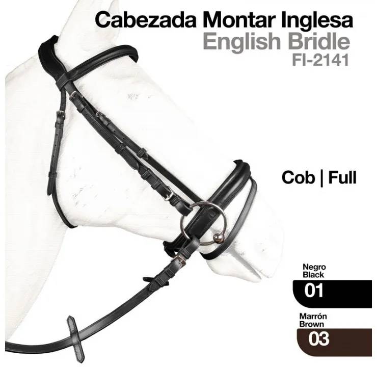 7C9C4360-F410-4926-AF35-83CD620D0486 CABEZADA MONTAR INGLESA FI-2141 Zaldi - Imagen 1