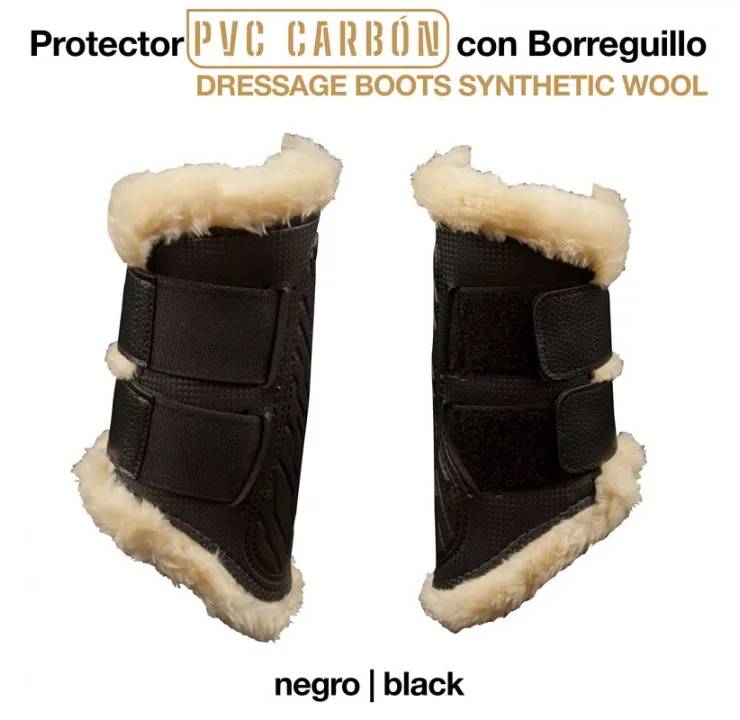 8401F296-A6D7-4025-9C09-3CDB39F74B90 PROTECTOR PVC CARBON CON BORREGUILLO NEGRO Zaldi - Imagen 1