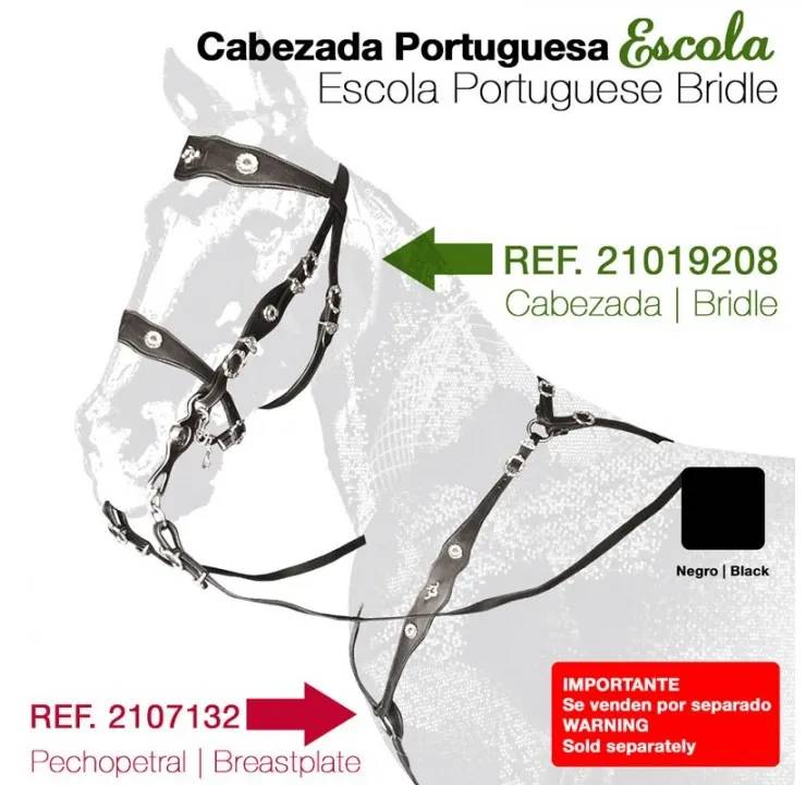 962333E3-7429-4BCC-8954-F86A3324EB47 CABEZADA PORTUGUESA ESCOLA NEGRO Zaldi - Imagen 1