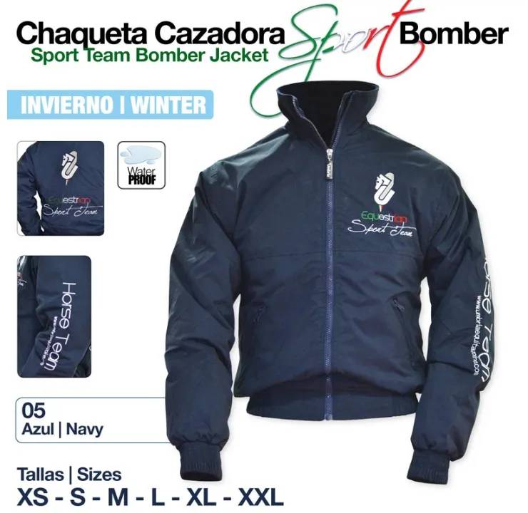 06AB9C90-FEB4-44C5-BA69-95793ECA29B8 CHAQUETA CAZADORA SPORT BOMBER AZUL Zaldi - Imagen 1