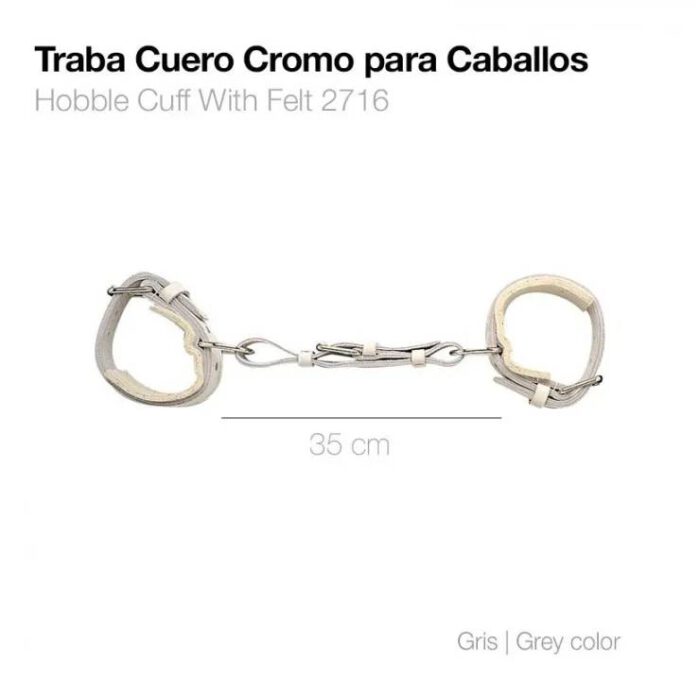 TRABA CUERO CROMO PARA CABALLOS Zaldi - Imagen 1