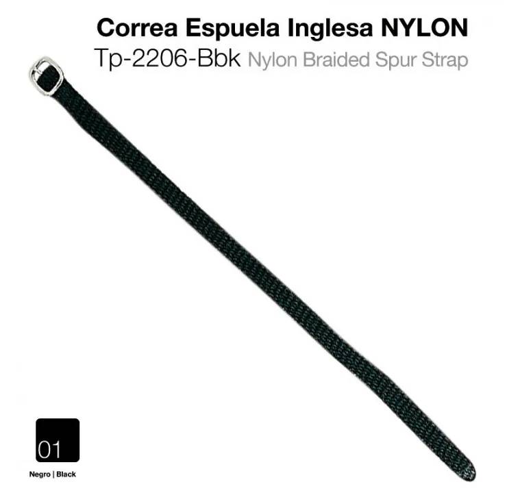 3415B618-4DE4-48C0-B159-BC99F21DE3D7 CORREA ESPUELA INGLESA NYLON TP-2206-BBK Zaldi - Imagen 1