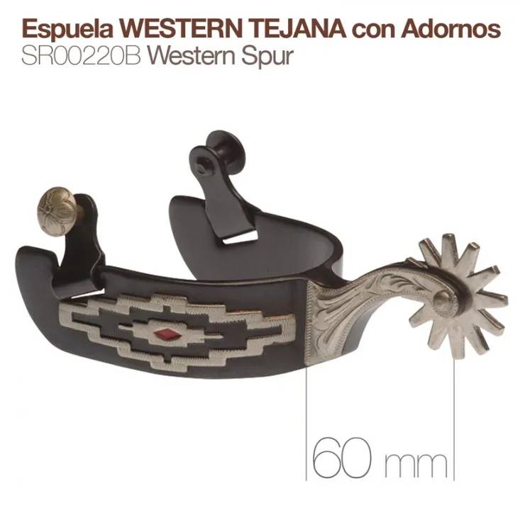 47DC5FA0-F23D-44AD-9E01-FE9A50CF9879 ESPUELA WESTERN TEJANA CON ADORNOS SR00220B Zaldi - Imagen 1