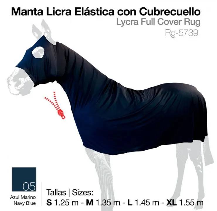 5851CCEC-162A-4A84-B913-7F4AF22EB659 MANTA LICRA ELÁSTICA CON CUBRECUELLO AZUL Zaldi - Imagen 1