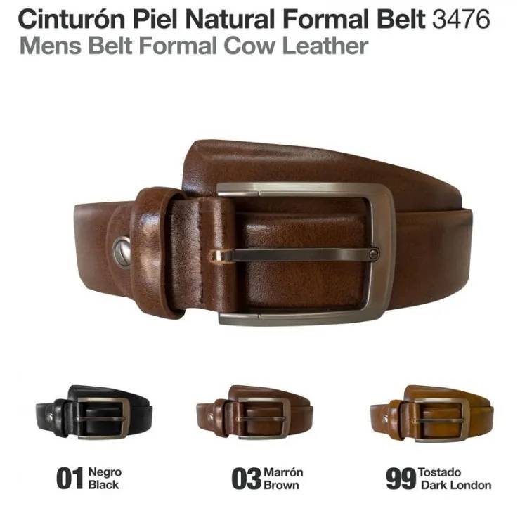 59F0753F-80ED-412F-8F7E-0E3142F2C008 CINTURÓN PIEL NATURAL FORMAL BELT 3476 Zaldi - Imagen 1