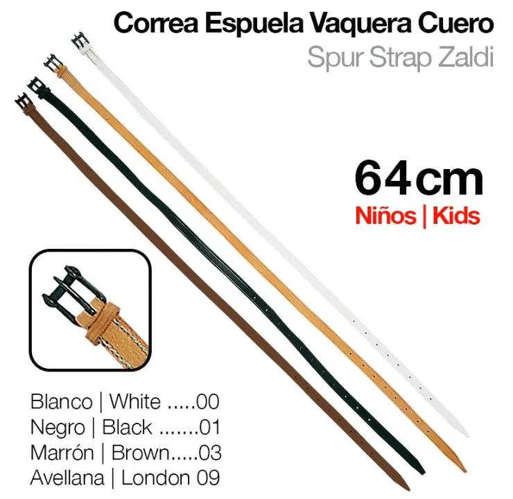 8752DB34-86B6-491E-8F5B-90270F7EF943 CORREA ESPUELA VAQUERA CUERO niño 64cm Zaldi - Imagen 1