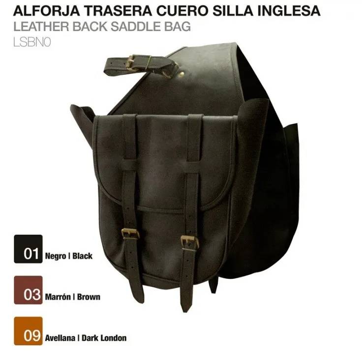 95D0C333-2CC8-4AFE-97EE-5A4F229AD315 ALFORJA TRASERA CUERO SILLA INGLESA Zaldi - Imagen 1