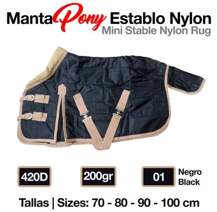 9AB73E67-C9E3-432E-8E9D-206126006C4C MANTA PONY ESTABLO NYLON 420D 200gr NEGRO Zaldi - Imagen 1
