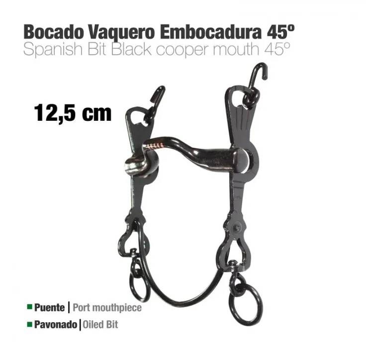 F5732FAE-0DBD-479E-A393-6527FBEFC51F BOCADO VAQUERO EMBOCADURA 45º 3C PAVONADO 12.5cm Zaldi - Imagen 1