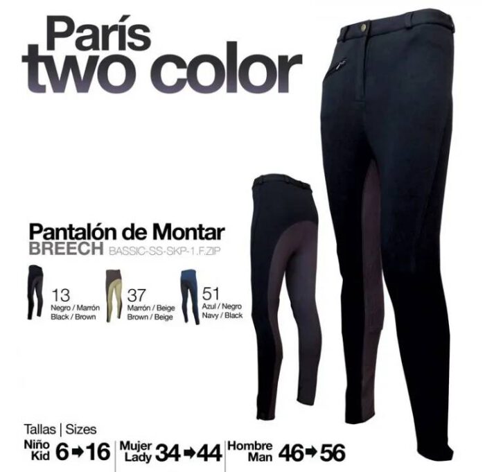 pantalon montar negro paris two color