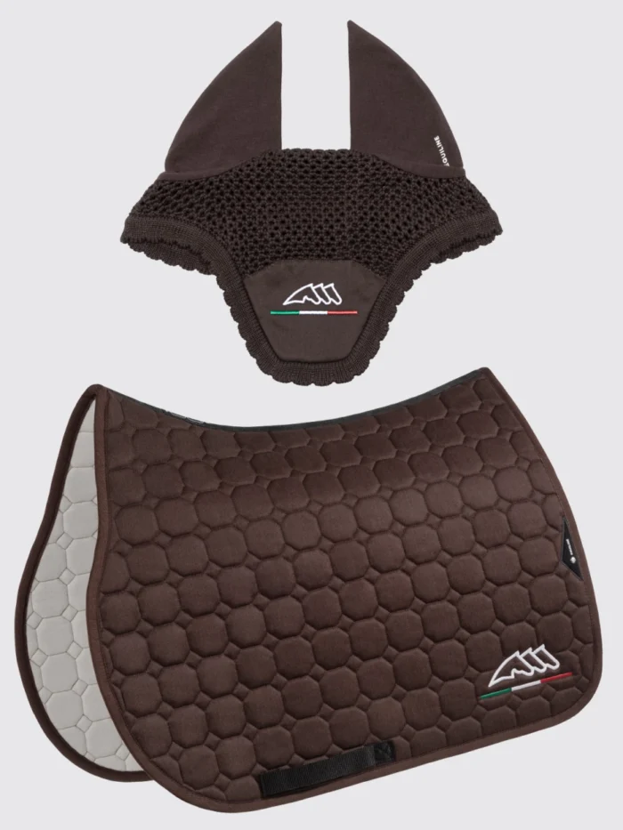 Conjunto Equiline Mantilla + Orejeras EQFLAGGY Marrón Salto - Imagen 1