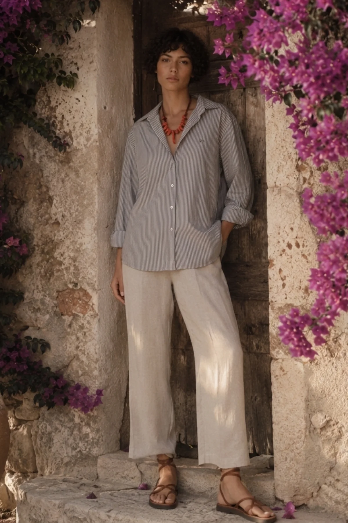 IMG_7892 Camisa Oxford Rayas Marino - Imagen 1